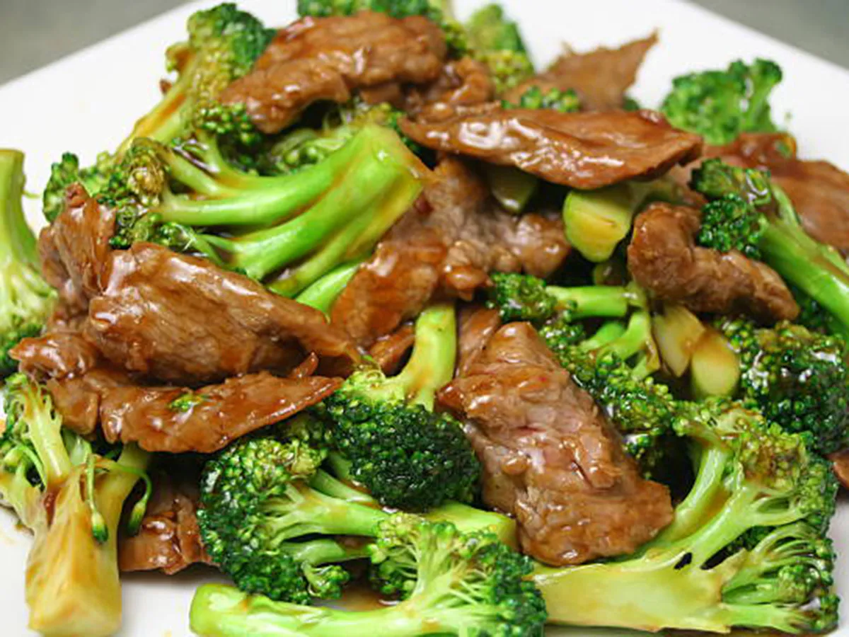 Savory beef stir-fried with fresh green broccoli at Great Wall, a Chinese Restaurant in Greenwood