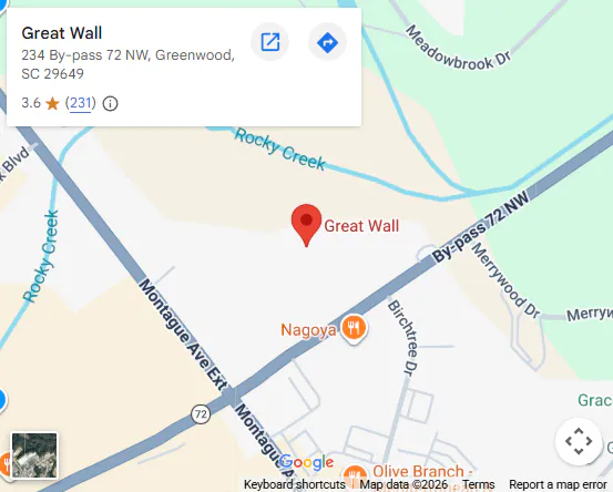 Location, 234 By-pass 72 NW, Greenwood, SC 29649